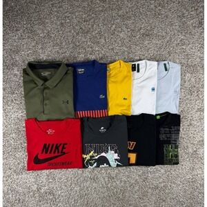 Lot of 9 Lacoste, Hugo Boss, Nike, G-Star Graphic Print Logo Casual Tee 3XL